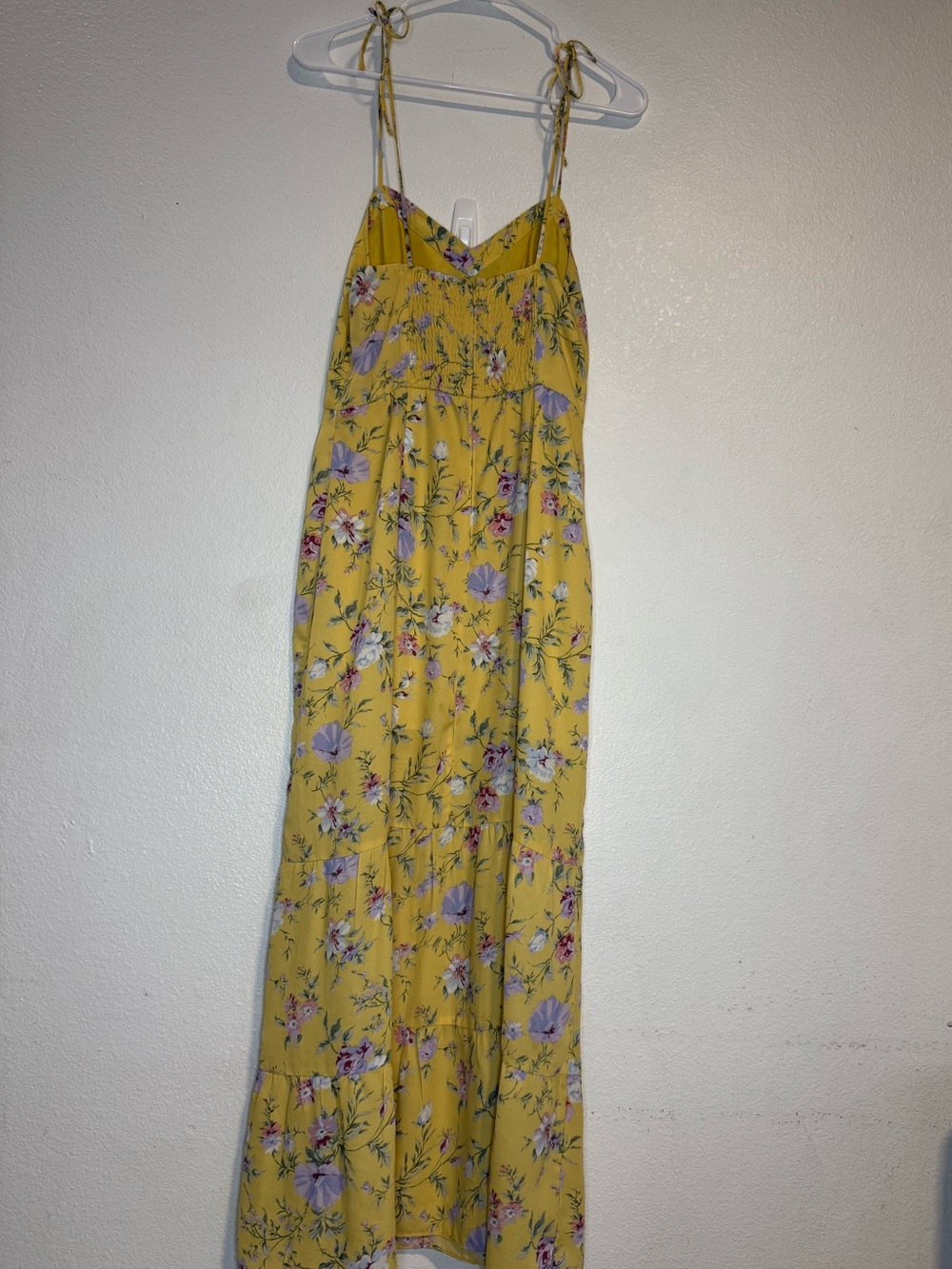 Abercrombie & Fitch Yellow Floral Tie-Shoulder Maxi Dress - Picture 2 of 4
